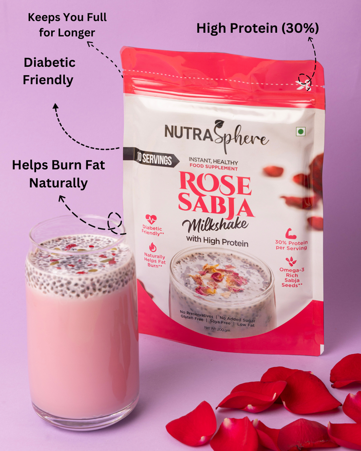 Rose Sabja Diet Faluda-Shake